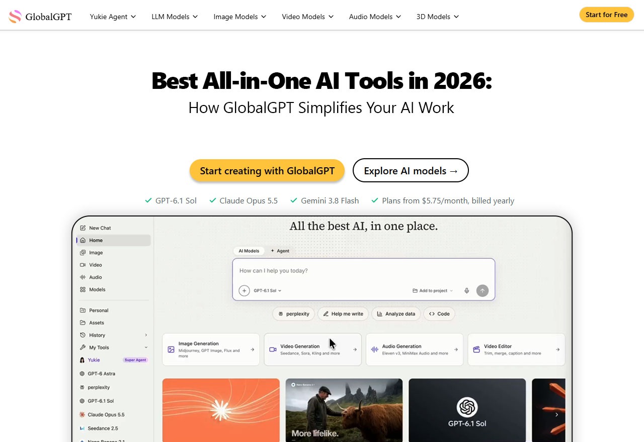 Global gpt : Best All-in-One AI Tools in 2026: How GlobalGPT Simplifies Your AI Work
